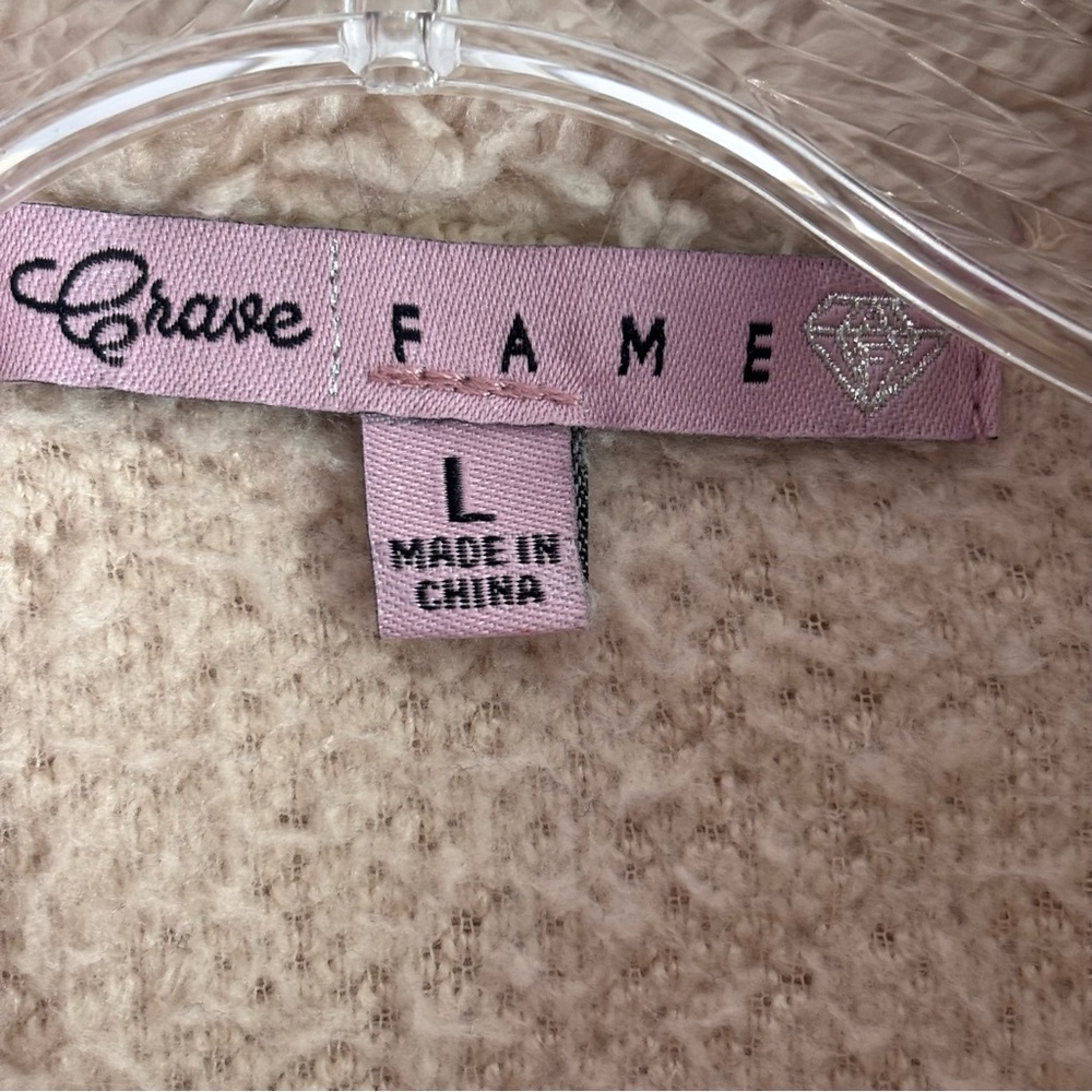 Crave Fame Women's Tan Teddy Jacket Size Large - Picture 4 of 7